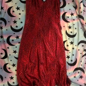 Bloom Red and Black Leopard Print nightgown and robe